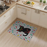 Grinning Black Cat Color Burst Area Rug