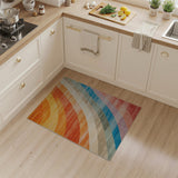 Multi-color and Patterns Vibrant Multi-Color Diagonal Stripe Area Rug