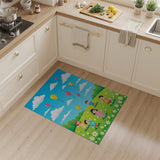 Kids Cartoon Park Play with Balloons Rug