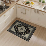 Luxe Black Persian Area Rug with Gold Accents