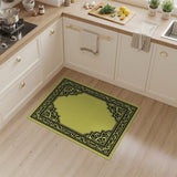 Ornate Black Border Yellow Persian Area Rug