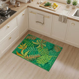 Vibrant Green Tropical Leaf Area Rug