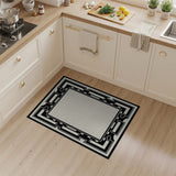 Ornate Black Frame Area Rug