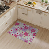 Pastel Pink Hearts Patchwork Area Rug