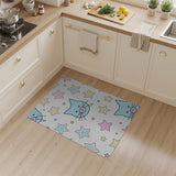 Cute Sleeping Blue Cats Twinkling Stars Rug