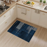 Navy Blue Geometric Abstract Blue and Teal Area Rug