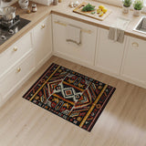 Bold Southwestern Geometric Area Rug Black Red