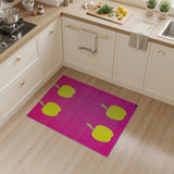 Playful Yellow Apples on Hot Pink Area Rug