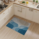 Abstract Area Blue and Teal Fluid Blue Wave Abstract Area Rug