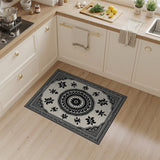 Black and White Elegant Black White Persian Medallion Rug