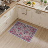 Blush Pink Floral Vintage Area Rug