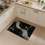 Black Marble Gold Abstract Area Rug