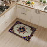 Ornate Navy Blue Gold Medallion Area Rug