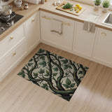 Entwined Green Vine Leaf Area Rug