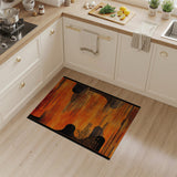 Orange Bold Orange Black Geometric Modern Rug