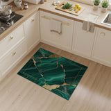 Emerald Green Gold Vein Abstract Green Area Rug