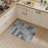 Modern Grey Geometric Block Rug