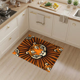 Orange Tiger Burst Area Rug