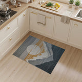 Grey Layered Mountains Sunrise Rug