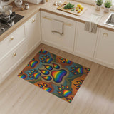 Rainbow Paw Print Area Rug