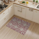 Swirling Pink Rose Outline Area Rug