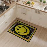 Pixelated Yellow Smiley Face Cosmic Rug
