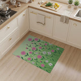 Whimsical Pink Meadow Floral Area Rug