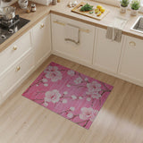 Pink Floral Vintage Pink Cherry Blossom Floral Area Rug