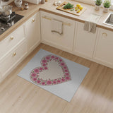 Vintage Pink Rose Heart Area Rug