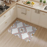 Rainbow Wave Vintage Stamp Area Rug
