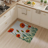 Vibrant Orange Marigold Floral Area Rug