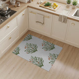 Vintage Orange Flower Green Leaf Area Rug