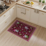 Whimsical Cartoon Gnomes Lanterns Snowflakes Rug