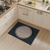Pink Striped Circular Area Rug