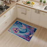Whimsical Pink-Haired Mermaid Ocean Rug
