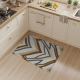 Brown Tan Chevron Zigzag Geometric Area Rug