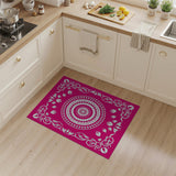 Boho Chic Vibrant Pink Mandala Boho Area Rug