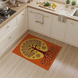 Vibrant Orange Tree of Life Area Rug