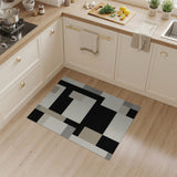 Geometric Modern Black and White Geometric Black White Abstract Area Rug