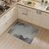Black and White Modern Wavy Grey Abstract Area Rug
