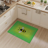 Cute Cartoon Bumblebee Green Area Rug
