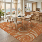 Abstract Area Orange Swirl Abstract Area Rug