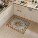 Cream Maroon Medallion Traditional Persian Area Rug