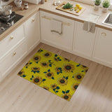 Floral Vintage Yellow Vibrant Yellow Sunflower Pattern Area Rug