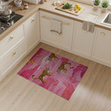 Playful Pink Tigers Landscape Rug