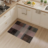 Pink Black Geometric Dot Patchwork Rug