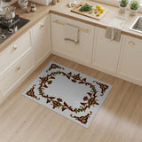 Ornate Maroon Gold Persian Border Area Rug