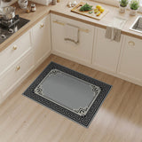 Border Geometric Modern Grey Geometric Border Area Rug