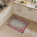 Delicate Pink Blossom Floral Area Rug