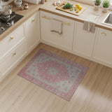 Blush Pink Blush Pink Traditional Persian Area Rug